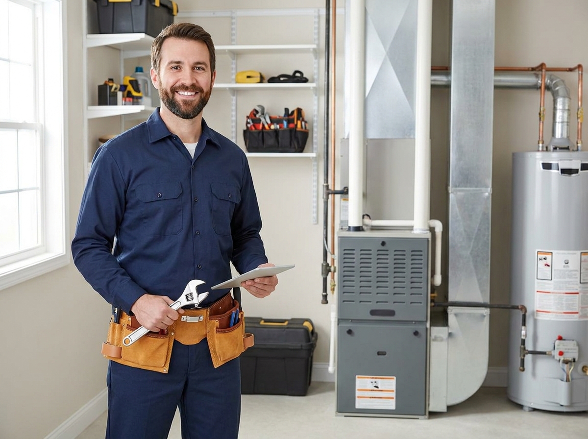 Don Hays Heating and Air Conditioning HVAC technician servicing an AC system in Redding, CA